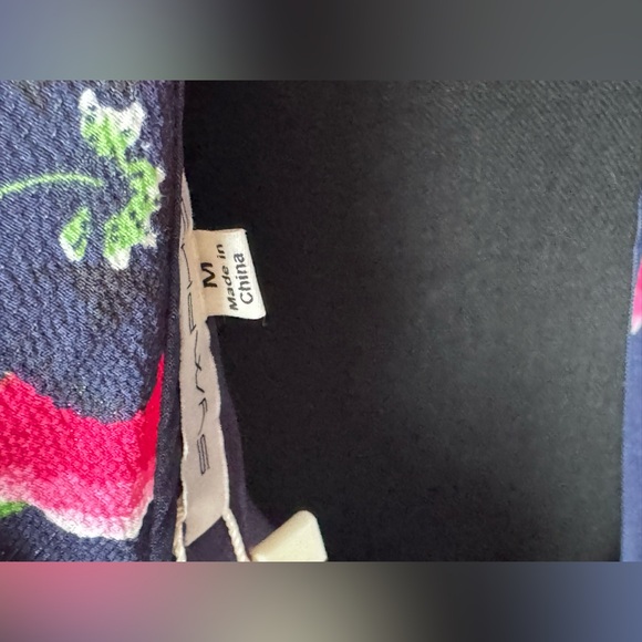 Symphony navy and pink floral cold shoulder see open back dress size medium NWT - Picture 8 of 10